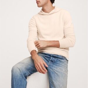 Men's Cream Cashmere Hooded Sweater